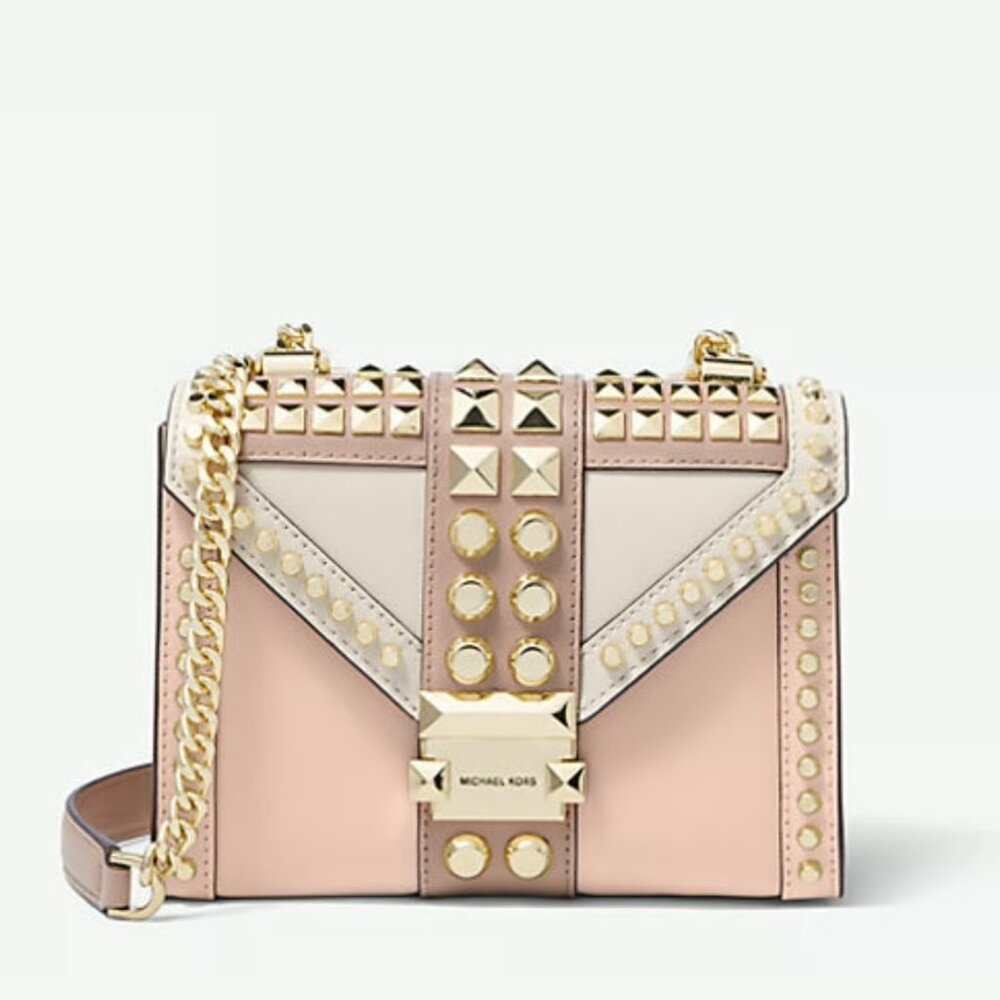 Michael Kors Whitney Small Studded Tri-Color Shoulder Bag